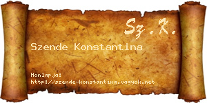 Szende Konstantina névjegykártya